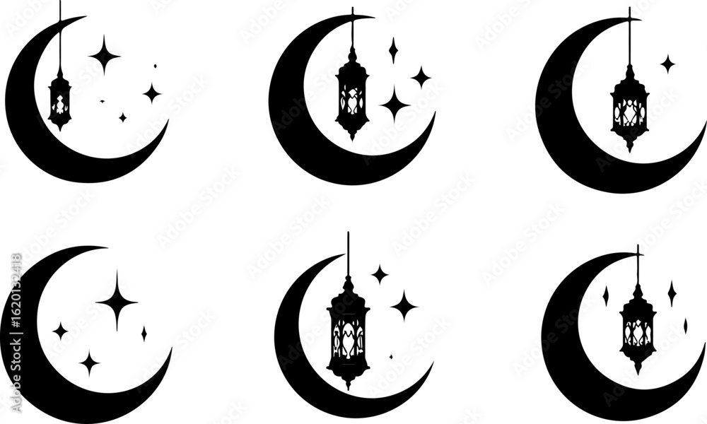 Fototapeta premium Celestial Crescent Moon Lantern Earrings