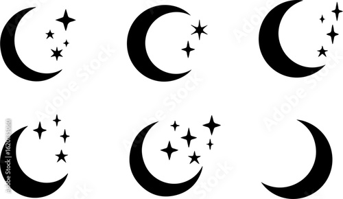 "Islamic Crescent Symbols with Arabic Calligraphy"