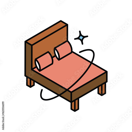 Nightstand color line icon with white background vector stock illustration
