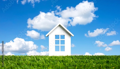 Wallpaper Mural House model on grass with blue sky background. Torontodigital.ca