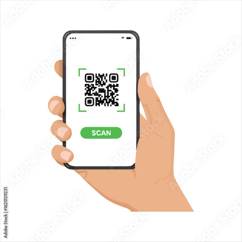 Qr code scan to smartphone for mobile payments and access