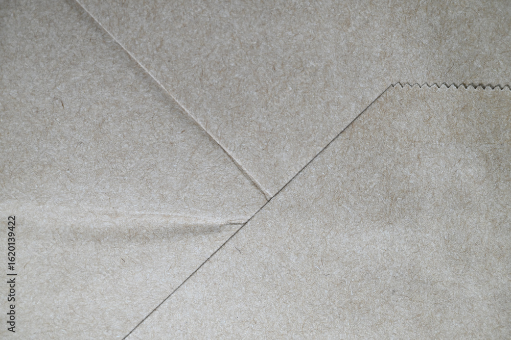 Fototapeta premium Rustic kraft paper texture with envelope seam details