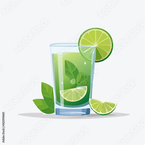 Vector illustration of a mojito