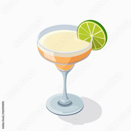 Vector illustration of a classic Daiquiri cocktail