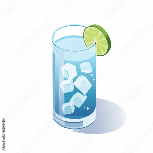 Vector illustration of a Gin and Tonic cocktail