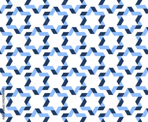 Seamless pattern ornament with Jewish star of David in modern style vector illustration