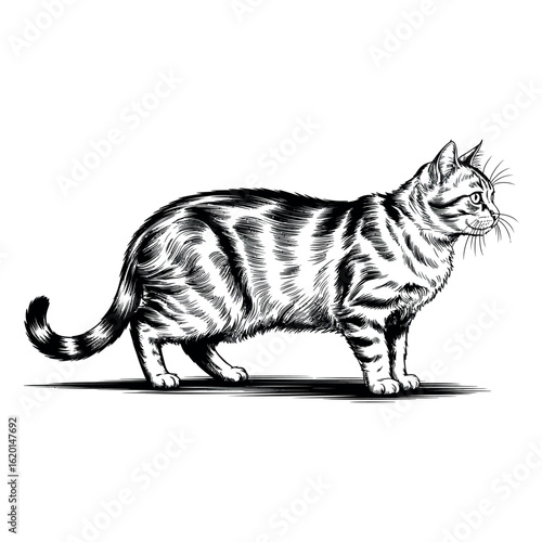 Cat engraving art