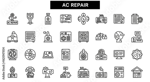 Air Conditioner Repair Icons
