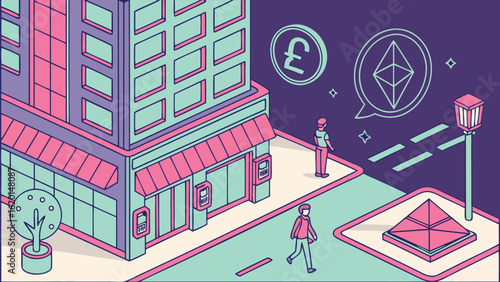 Seamless vector illustration of an urban street or road on a city map, perfect for game design or colorful travel art