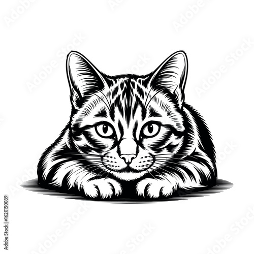 Cat engraving art