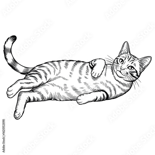 Cat engraving art