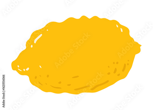 Lemon fruit isolated on white background. Hand drawn lemon citrus vitamin.