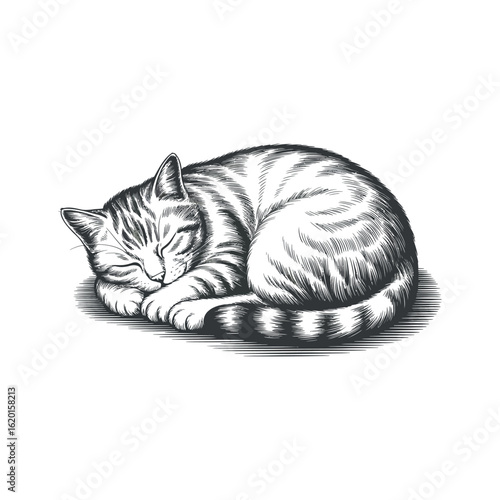 Cat engraving art