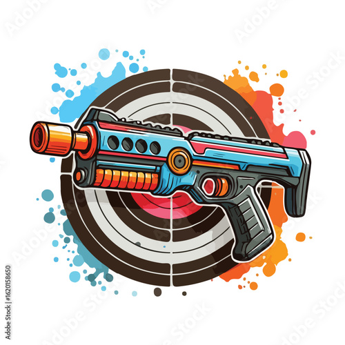 Nerf gun SVG, kids toy svg, foam darts, nerf target, Target Guns