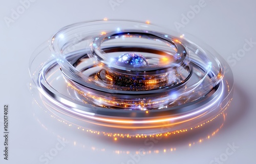 A clear liquid droplet creates a ripple effect as it splashes from a glass of water onto a blue gas stove burner, engulfed in abstract motion and a fresh, fiery glow.