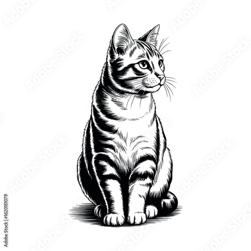 Cat engraving art