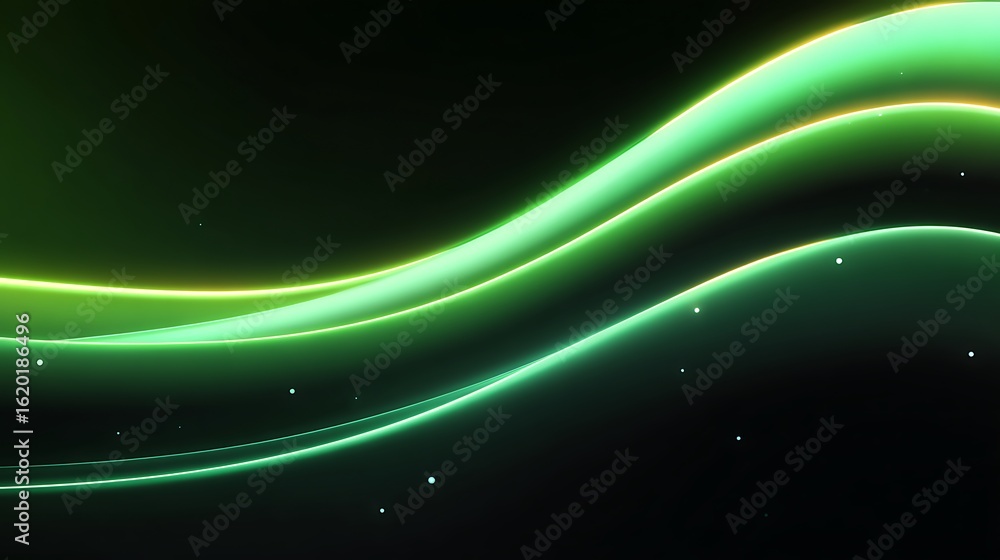 Fototapeta premium Abstract Green and Yellow Wave Background Design