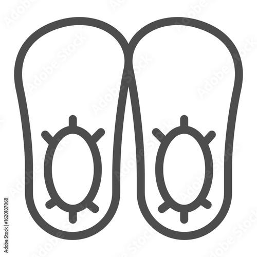 Cellophane socks for shoes line icon, surgery workwear concept. Vector graphics. Socks pair for antibacterial protection sign on white background, outline style icon of mobile or web design.