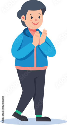Cartoon man falling down isolated on transparent background