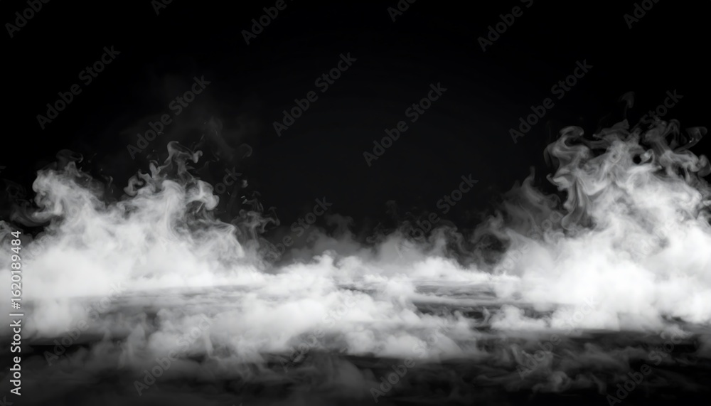 Fototapeta premium White Smoke on Black Background.