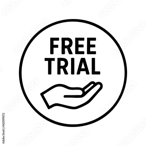 Free Trial Offer Icon with Hand Symbol
