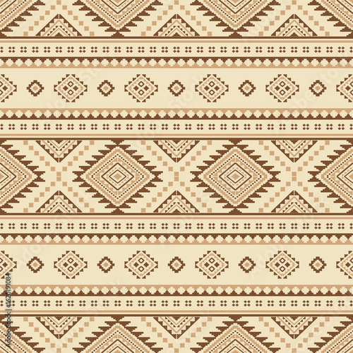 Wallpaper Mural Aztec tribal geometric Pixel Art pattern ethnic Mexican style Traditional folk art design Colorful for textile, fabric, carpet, background, fashion Torontodigital.ca