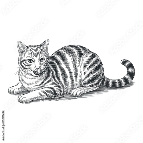 Cat engraving art
