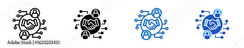 Partnership Network  Icon Set Multiple Style Collection
