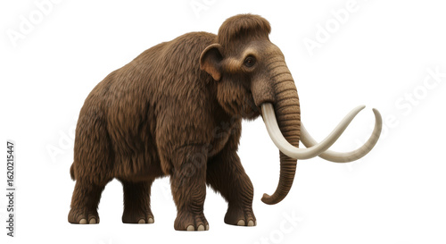 Vászonkép Isolated Woolly Mammoth with Long Tusks