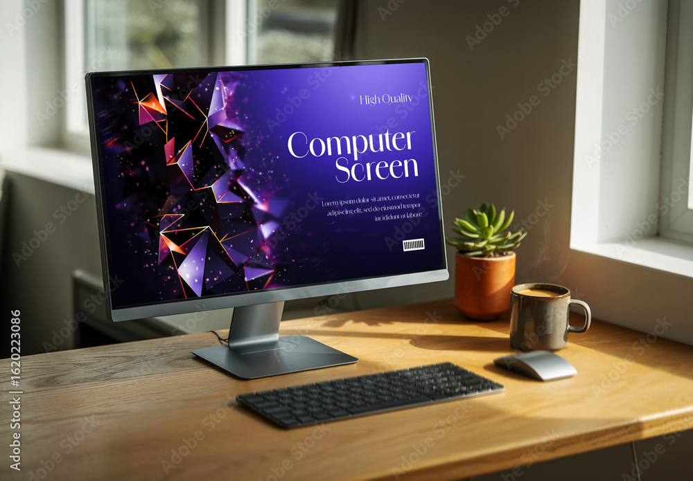 Desktop Computer Mockup Stock Template | Adobe Stock