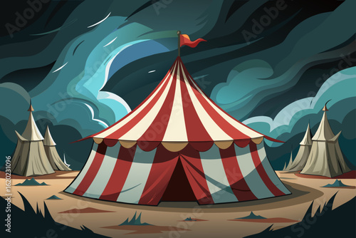 Spooky Abandoned Circus Tent with a Canvas Full of Holes