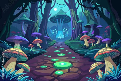 Spooky Vector of a Forest Floor Covered in a Carpet of Eyes