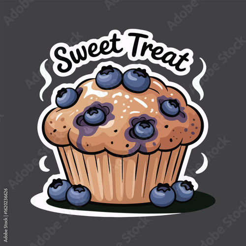 Sweet treats with muffin drawing style vector illustration
