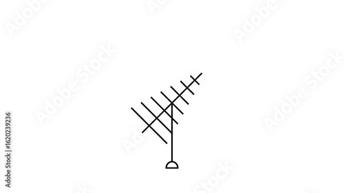 Antenna icon animation, black isolated on white background.