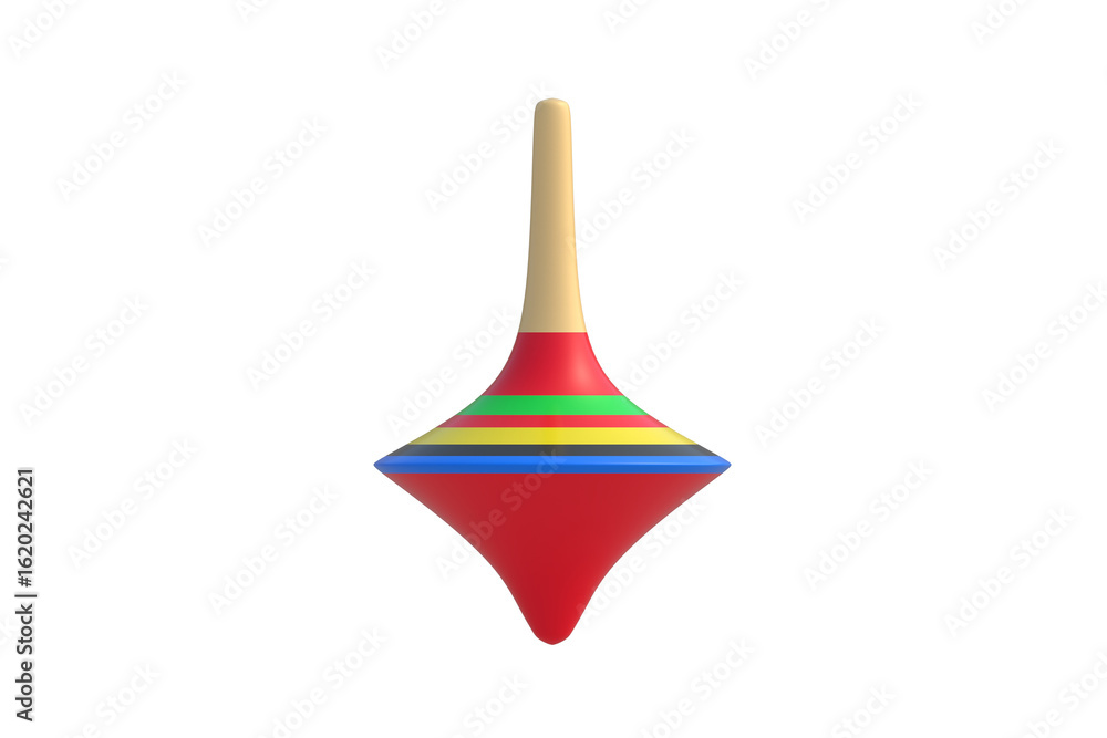 Fototapeta premium Colorful spinning whirligig isolated on white background. Side view. 3d render