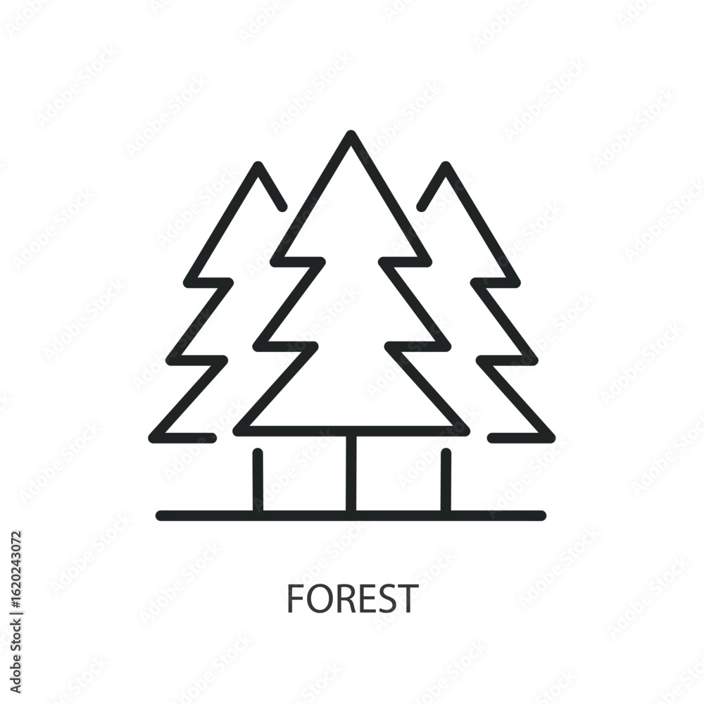 Fototapeta premium Forest thin line vector icons.
