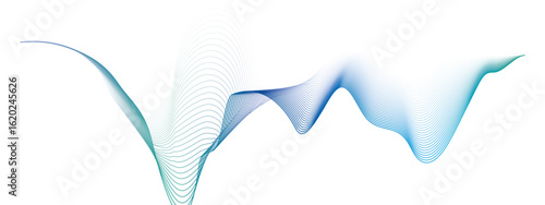 Φωτογραφία Abstract colorful blue sound, voice, music curved and wave lines background