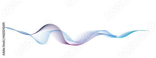 Blue wave lines on white background. Abstract blue wave lines pattern for banner, wallpaper background.	