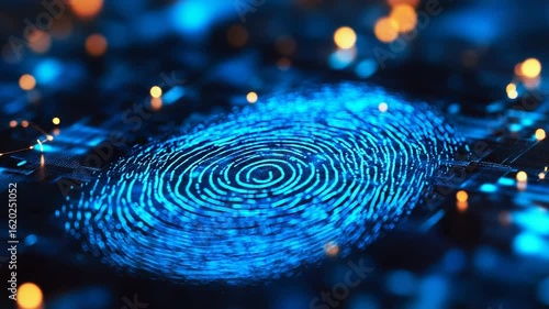 Wallpaper Mural Glowing fingerprint communicating identity, security, and technology Torontodigital.ca