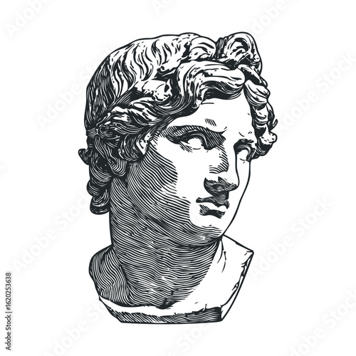 Classic bust sculpture with intricate details and expression