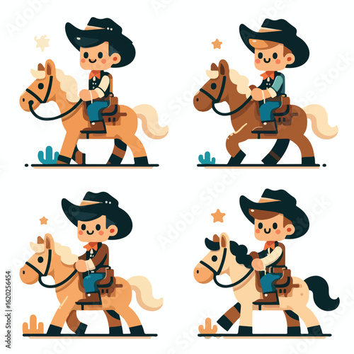 Cowboy riding a hobby horse