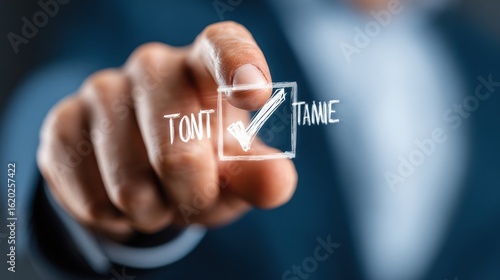 Wallpaper Mural Finger hovers over a checkbox with a checkmark and handwriting Torontodigital.ca