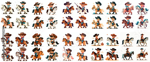 Cowboy riding a hobby horse
