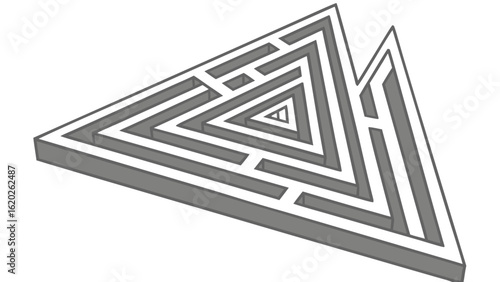 Triangular maze puzzle game challenge for kids and adults brain teaser optical illusion vector design