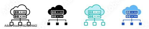 Cloud Infrastructure  Icon Set Multiple Style Collection
