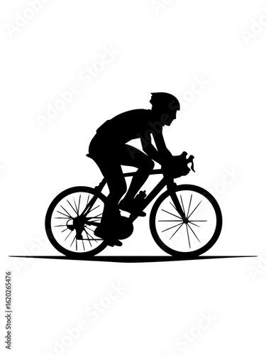 Wallpaper Mural Vector art of silhouette of a cyclist riding a bicycle on a road, isolated on transparent background Torontodigital.ca