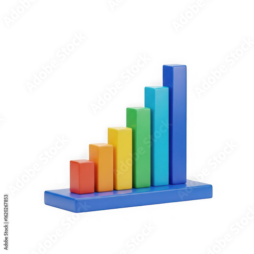 Free Download Colorful bar graph showing business growth isolated on transparent background - GFXLoad