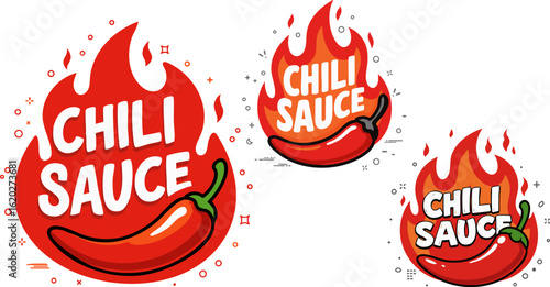 Chili Sauce Logo with Flames