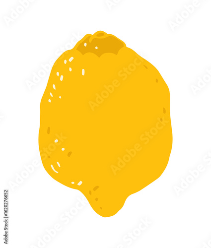 Lemon illustration. Isolated lemon. Citrus fruit icon.