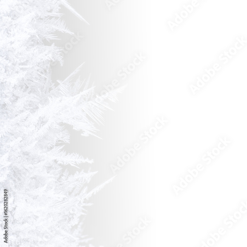 Transparent Png frame with ice snowflake frost border white cold decoration winter background Christmas holiday pattern frozen isolated season design